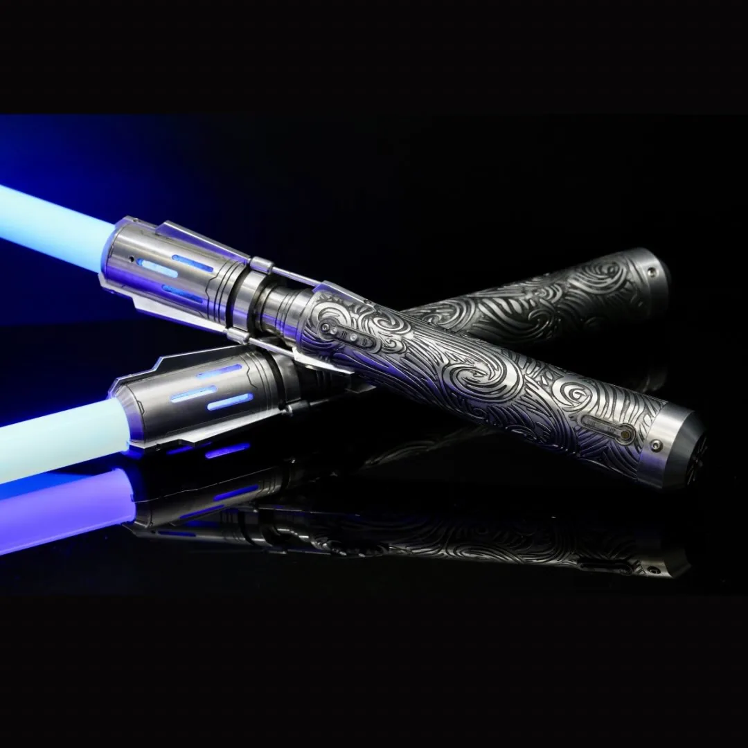 Satele Shan lightsaber pair and staff